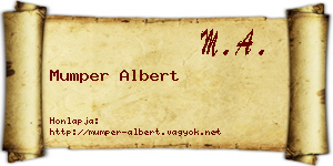 Mumper Albert névjegykártya