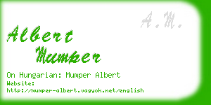 albert mumper business card